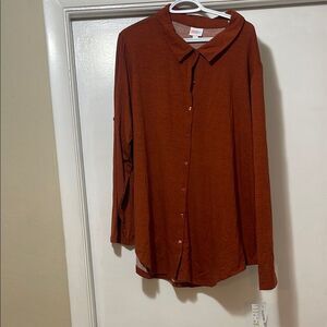 Valentina Rust Button-Up Shirt lularoe NWT size 3XL